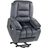 Homcom Fernsehsessel mit Aufstehhilfe Elektrisch, Relaxsessel mit Liegefunktion, Heizfunktion, Massagesessel mit Taschenfederkern-System,