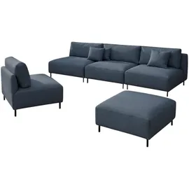 A&J MöbelLand Garten Lounge Set SUN Loungeset blau