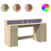 vidaXL Schreibtisch LED Sonoma-Eiche braun