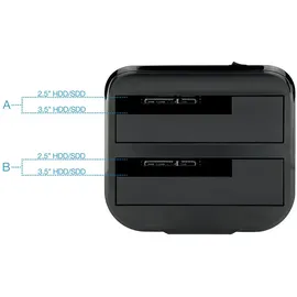 TooQ TQDS-802B - Dockingstation - Black