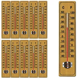 Deuba 10x Holzthermometer Wetterfest