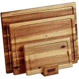 KESPER | 3er Set Schneidebrett inklusive Ständer, Material: Akazie, Maße: 40 x 30 x 1,5cm, Farbe: Braun | 28130