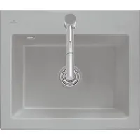 Villeroy & Boch Subway 60 S flat links flächenbündige Keramikspüle fossil Handbetätigung 565 x 475 mm