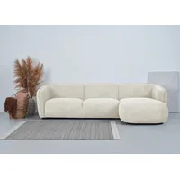 Ecksofa ANDAS "Ostrup" Sofas Gr. B/H/T: 280cm x 73cm x 152cm, Bouclé, Recamiere rechts, weiß (ivory) schlichtes modernes Design, in verschiedenen Farben