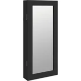 Schmuckschrank Mit Spiegel Wandmontage Schwarz 30X8,5X67 Cm