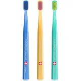 Curaprox Zahnbürste Set CS Smart Trio - 3er-Pack Ultra Soft Handzahnbürste mit kleinem Bürstenkopf, 7600 CUREN Borsten - Zufällige Farbe