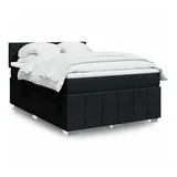 vidaXL Boxspringbett mit Matratze Schwarz 140x200 cm Stoff