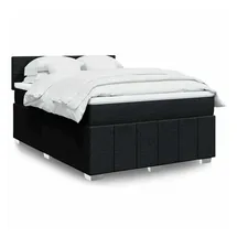 vidaXL Boxspringbett mit Matratze Schwarz 140x200 cm Stoff