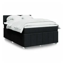 vidaXL Boxspringbett mit Matratze Schwarz 140x200 cm Stoff