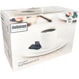 dobman exclusive household Dobman Porzellan Kaffeeservice weiß 18 tlg Geschirrset rund für 6 Personen