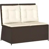 Gartenbank Braun Poly-Rattan - Braun