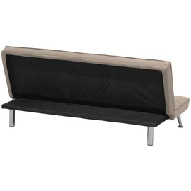 Beliani Schlafsofa HASLE Stoff Sandbeige 3-Sitzer