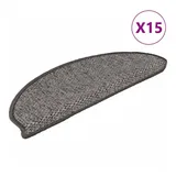 vidaXL Treppenmatten Selbstklebend Sisal 15 Stk. 65x21x4 cm Anthrazit