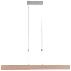 LED-Pendelleuchte, Holzdekor, höhenverstellbar, CCT-Farbmanagement, dimmbar