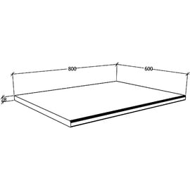 VCM Arbeitsplatte Esilo 80 x 2,8 x 60 cm weiß