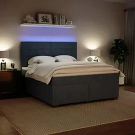 vidaXL Boxspringbett 180 x 200 cm Dunkelgrau