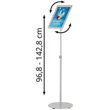 update displays Infoständer Economy silber DIN A3 30,5 x 30,5 x 92,3 - 142,8 cm, 1 St.