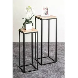 Haku-Möbel Pflanzenständer-Set Watford 2er Set  Holz Eiche