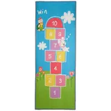 Relaxdays Spielteppich Hüpfspiel blau/bunt 70,0 x 180,0 cm