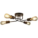 Nettlife Deckenleuchte Wohnzimmer Schwarz 4/8 Flammig Vintage Deckenlampe E27 Rustikaler, LED wechselbar, für Wohnzimmer Schlafzimmer Esszimmer schwarz