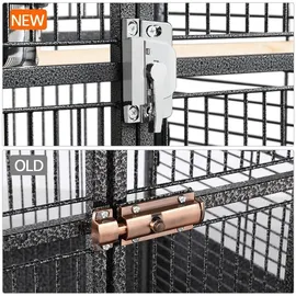 Yaheetech Vogelkäfig Vogelvoliere 65,5 x 65,5 x 156 cm Schwarz