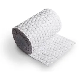 zaun|zu® Sichtschutz Rattan Einzelstreifen für Doppelstabmatten Weiß 2,55m