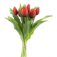 Mucplants künstliche Tulpen Tulpenbündel mit 4 Tulpen und 3