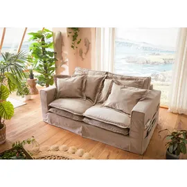 Massivmoebel24 Hussensofa 2-Sitzer 196x108x76 beige KINGSTON