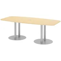 Bümö Konferenztisch, Ahorn, Silber, Nachbildung,Ahorn, Oval, 220x74x103 cm, FSC