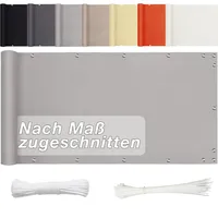 Aiyaoo Balkonabdeckung Sichtschutz 60cm x 650cm- Sichtschutzplane Balkon Sichtschutz Und Windschutz, Robuste Blend, für den Gartenzaun oder Balkon - Grau