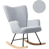 Beliani Schaukelsessel ARSET Cord 70 x 100 x 80 cm Hellblau
