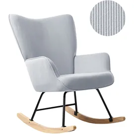Beliani Schaukelsessel ARSET Cord 70 x 100 x 80 cm Hellblau