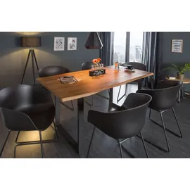 Riess-Ambiente Massivholz Esstisch 140cm Wild-Akazie Industrial Design 2,6cm Tischplatte