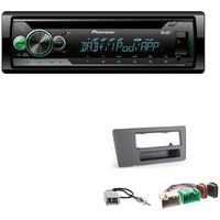 Pioneer DEH-S410DAB 1-DIN CD Digital Autoradio AUX-In USB DAB+ Spotify mit Einbauset für Volvo XC70 2000-2004