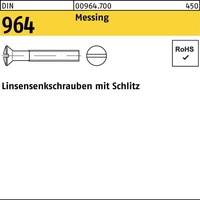 Industrial Quality Supplies DIN 964/ISO 2010 LinsenSenkkopfschraube M6x12 Messing