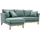 miliboo Skandinavisches 3/4-Sitzer-Ecksofa linksseitig mit abziehbarem, graugrünem Stoff und hellem Holz OSLO