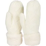 Stylebreaker Fäustlinge Strickhandschuhe Rauten Muster Creme-Weiß Einheitsgröße