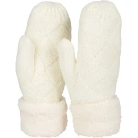 Stylebreaker Fäustlinge Strickhandschuhe Rauten Muster Creme-Weiß Einheitsgröße