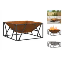 vidaXL - Feuerstelle Quadrat 80x80x40 cm Wetterstahl