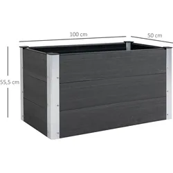 Outsunny - Hochbeet - L100 x B50 x H55,5 cm - grau