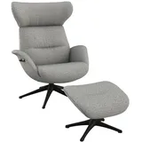 flexlux Relaxsessel FLEXLUX "Fernsehsessel More, ergonomisch, drehbar, robuster Fuß, Scandi", grau (sophisto grau), B:90cm H:107cm T:89cm, 100% Polyester, Sessel, Relaxsessel, Premium Komfort, Rücken- & Kopfteilverstellung, drehbar, Fuß schwarz