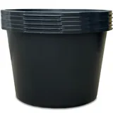 Kistenberg 5X Mörtelkübel 90 Liter | Eimer mit Skala | aus robustem Kunststoff | schwarz | ideal für Bauarbeiten, Garten und Heimwerkerprojekte | 63 x 42 cm
