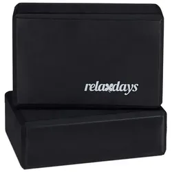 relaxdays 2er-Set Yoga-Block schwarz schwarz