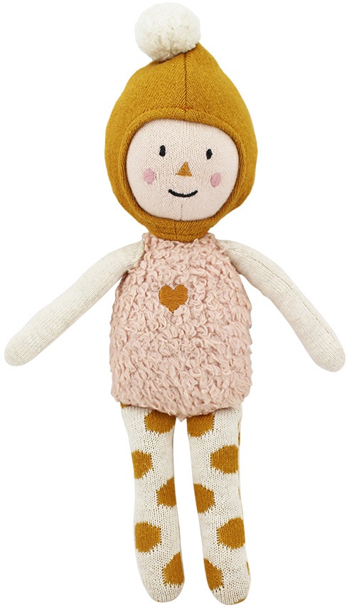 ava&yves - Strick-Puppe ELLY (30cm) in rosa/ocker