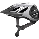 ABUS Urban-I 3.0 ACE - sportlicher Fahrradhelm mit LED-Rücklicht, verlängertem Schirm und Magnetverschluss - für Damen und Herren - Silber, Größe S