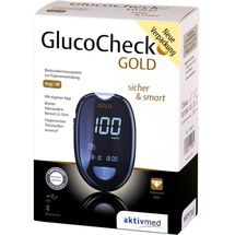 aktivmed GlucoCheck GOLD Blutzuckermessgerät Set mg/dl