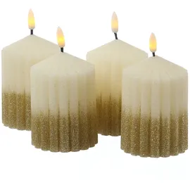 MARELIDA LED Kerzenset LIV 10 cm 4 St. weiß gold