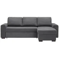 Xora Ecksofa, Grau, Textil, 3-Sitzer, seitenverkehrt montierbar, L-Form, 245x160 cm, Stoffauswahl, Schlafen auf Sitzhöhe, Hocker erhältlich, Rücken echt, Wohnzimmer, Sofas & Couches, Wohnlandschaften, Ecksofas