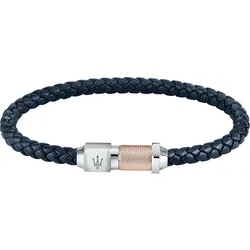Maserati Armband Edelstahl, Leder, recycelt blau Herren 