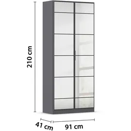 Rauch Spiegelschrank mit Einlegeböden ¦ grau ¦ Maße (cm): B: 91 H: 210